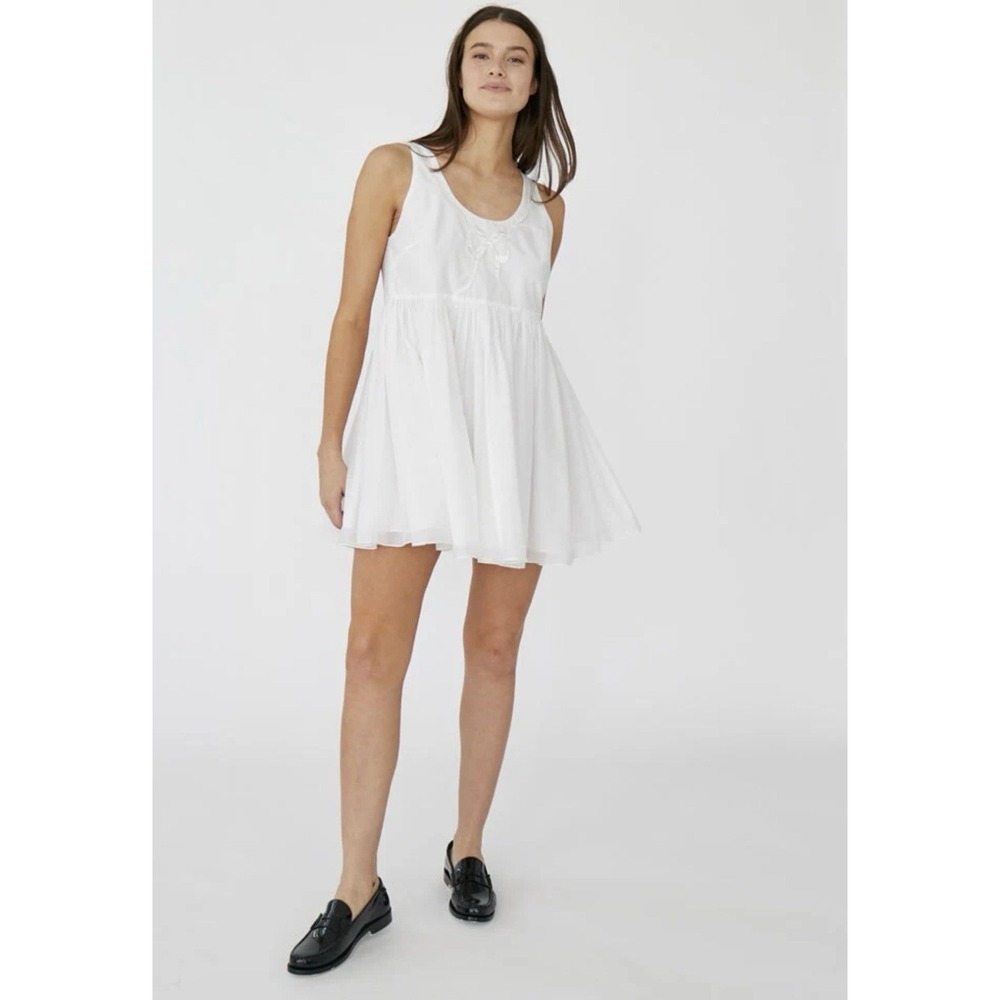 Rachel Antonoff Eliana Cotton-silk voile white mini dress sz 8
